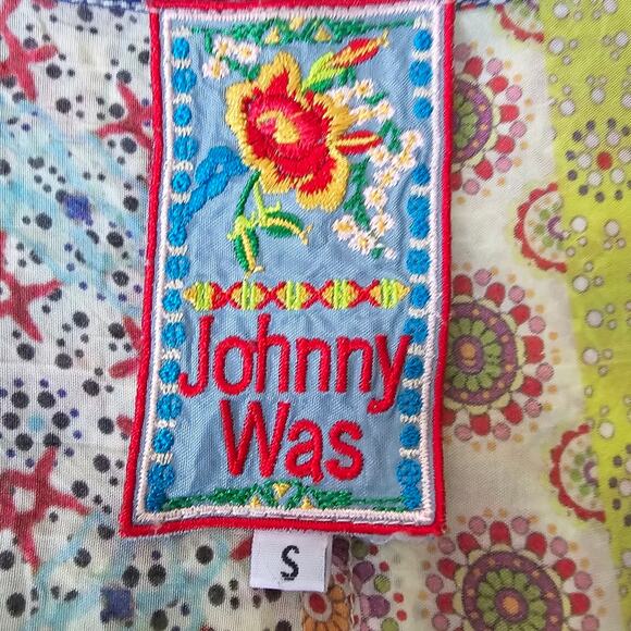 Johnny Was Patchwork Cupra Rayon Tunic Multi Color Size S - Picture 8 of 9